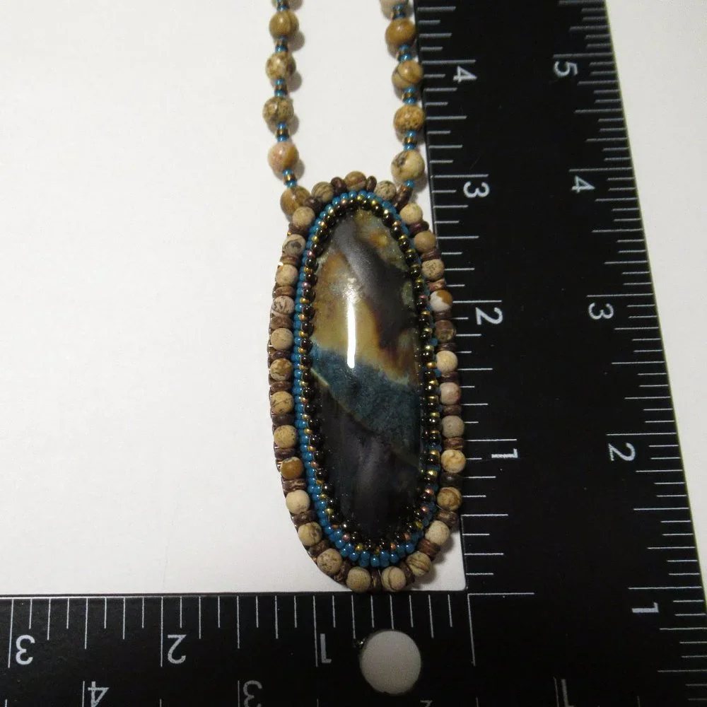 Artisan cabochon necklace